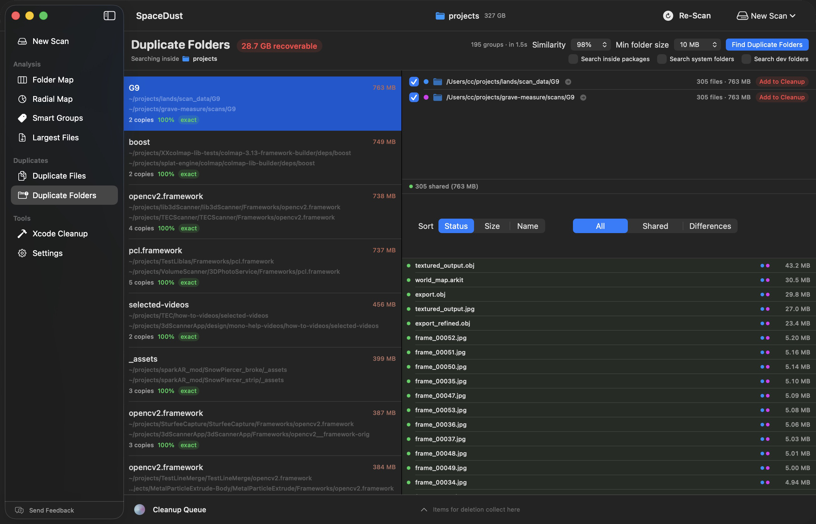Duplicate Folders view